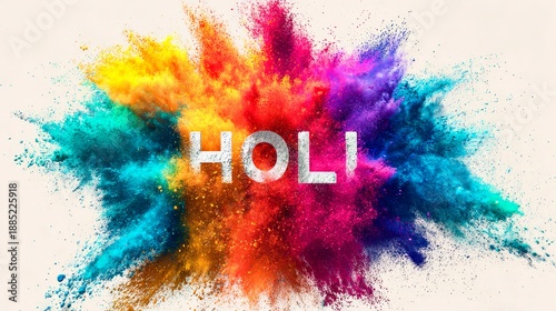 abstract watercolor background, A postcard decorated with vibrant brushstrokes of powder paint. Holi festival in India, World Art Day.