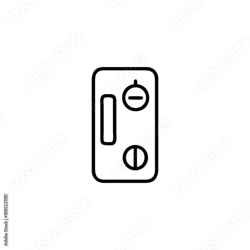 Outline pictogram of a light switch flipped up symbolizing activation idea Vector illustration