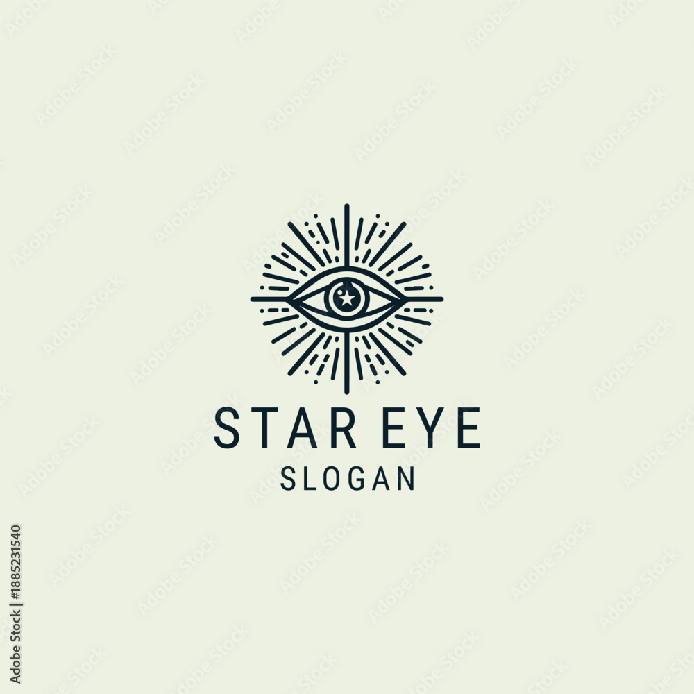 Fototapeta premium Star eye logo vector icon illustration