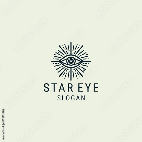 Star eye logo vector icon illustration