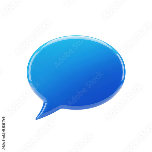 Blue speech bubble icon isolated on transparent background