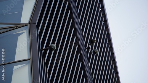 metal louver cladding pattern on a Highrise building