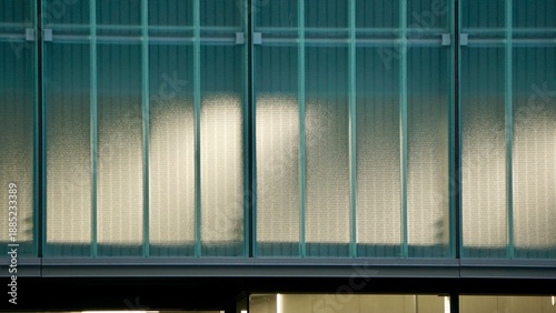 Closeup of channel glass detailing on a building facade