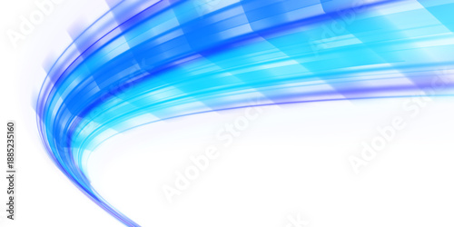 Blue speed track shines with smooth luminous waves. PNG