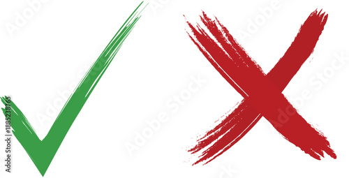 check mark icon  red cross icon set brush cross 