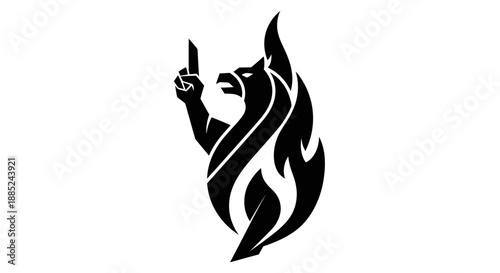 Abstract fire bird symbol illustration