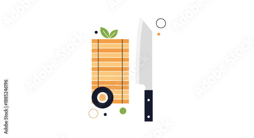 Abstract food composition and knife