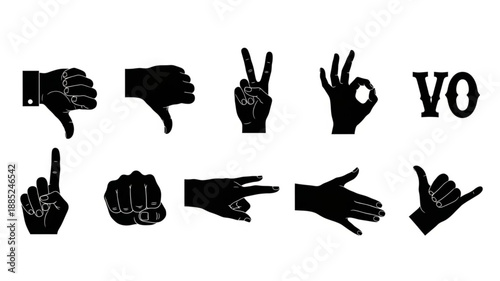 Collection of Hand Gestures and Symbols.