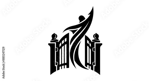 Abstract gate design with rising element