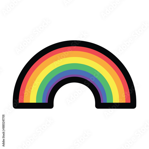 A colorful rainbow graphic