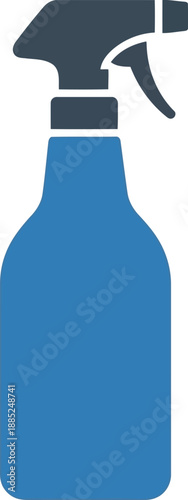Blue Spray Bottle Icon Isolated on White Background for Cleaning and Disinfection Concepts