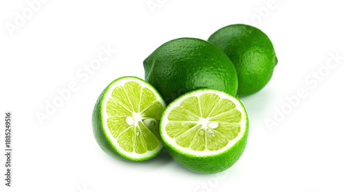 Limes on a white background. High quality photo