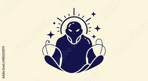 Abstract figure with starry halo design