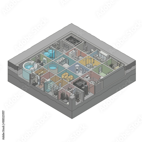 3D Architectural Floor Plan Design Model.