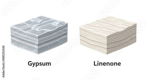 Vector illustration of gypsum and linen texture samples