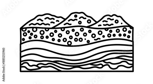 Vector illustration of layered geological formation