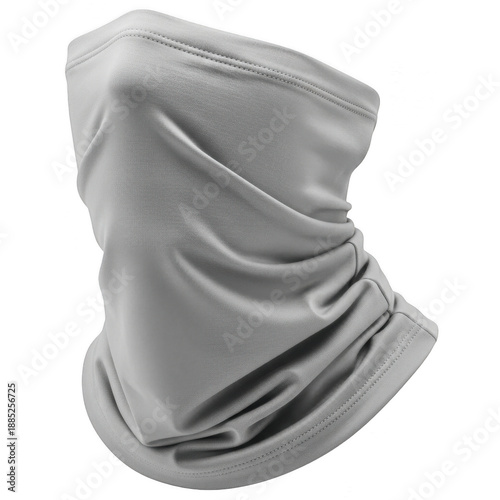 Light gray neck gaiter isolated on transparent background