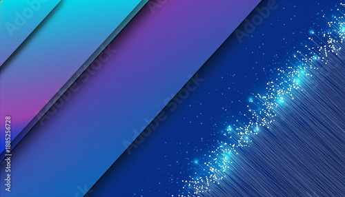 Abstract Digital Technology Background with Blue Gradient and Data Light Lines