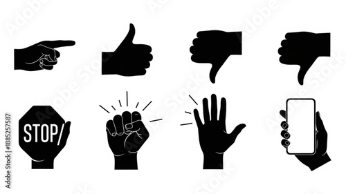 Collection of Hand Gestures and Symbols.