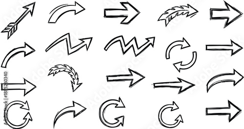 Minimalist directional arrows set