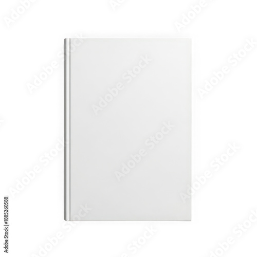 White book cover isolated on transparent background