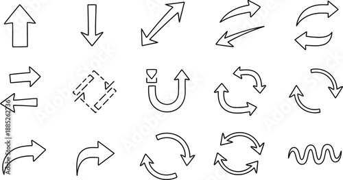 Versatile directional arrows icon set