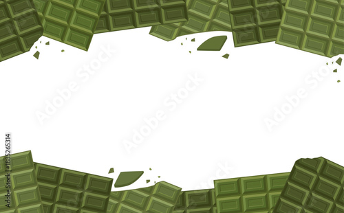 抹茶板チョコレートの上下フレーム_横