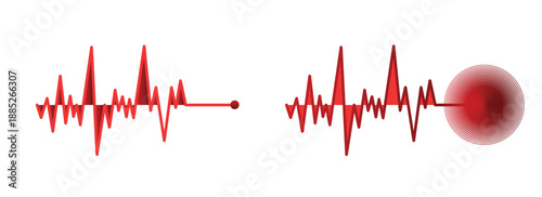 earthquake aftershocks illustration, Seismograph measurement or lie detector graph