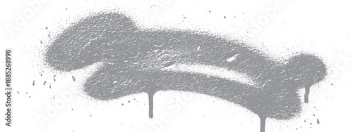 Graffiti spray paint drip art abstract shape on white background.