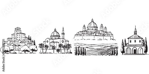 Sketch of Italian Architecture and Cityscapes.