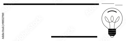 Innovation, creativity, ideas, branding, business strategy, design concepts. Minimalist design a light bulb with stylized lines. Creativity and innovation concept