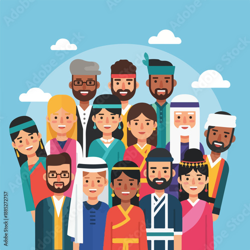 Diverse group standing together