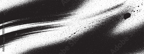 Abstract Black and White Grunge Texture Background with Dynamic Brush Strokes.