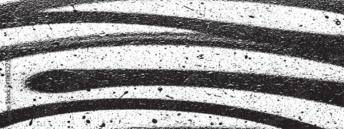 Abstract Black and White Spray Paint Lines on Textured Surface.