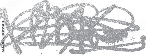 Abstract Gray Graffiti Tag on White Background Urban Art.