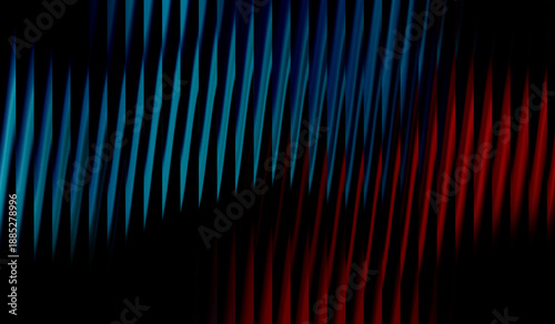 Tableau sur toile Dark abstract background with slanted red and blue metallic streaks
