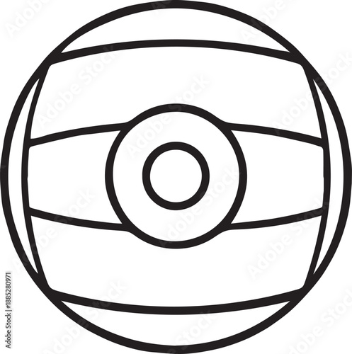 Slam Ball Icon, Gym Medicine Ball Vector, Fitness Training Equipment, Workout Gear Illustration, Strength Exercise Symbol