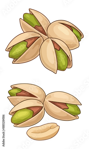 Pistachio silhouette, various pistachio clipart, pistachio vector art, pistachio shape vector, vector of pistachio set isolated