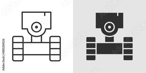 Robot Security Camera Icon representing AI powered surveillance, automated monitoring, and smart security systems.