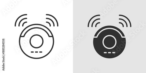 Robot Vacuum Icon representing automated cleaning, smart home technology, and AI-powered household maintenance.