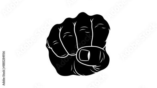 Black Fist Symbol Illustration.
