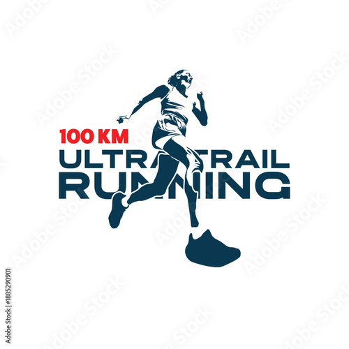 ultra trail running logo vector