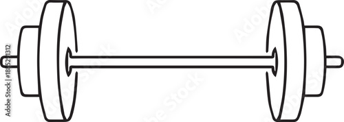 Barbell Icon, Gym Weightlifting Vector, Strength Training Equipment Illustration, Workout Gear Symbol, Fitness Accessory