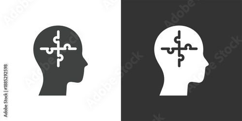 Mind Solution icon. Solid glyph series icon