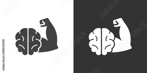 Mental Strength icon. Solid glyph series icon