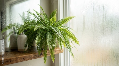Fern plant placed beside a ...
