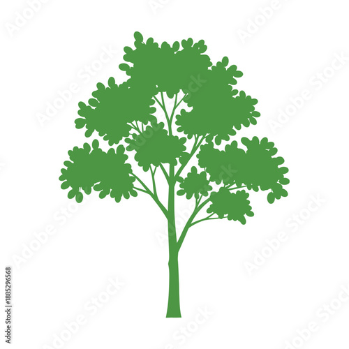 Green Tree Silhouette Vector Art