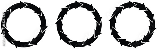 Circular Arrow Loop Icons Representing Refresh, Sync, Rotation, and Continuous Process