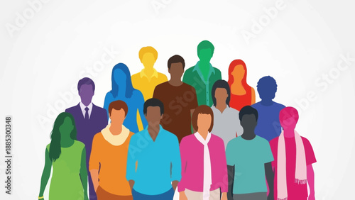 Diverse Group of People Standing Together.