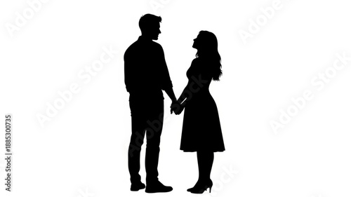 Couple Holding Hands Silhouette Romantic Connection.